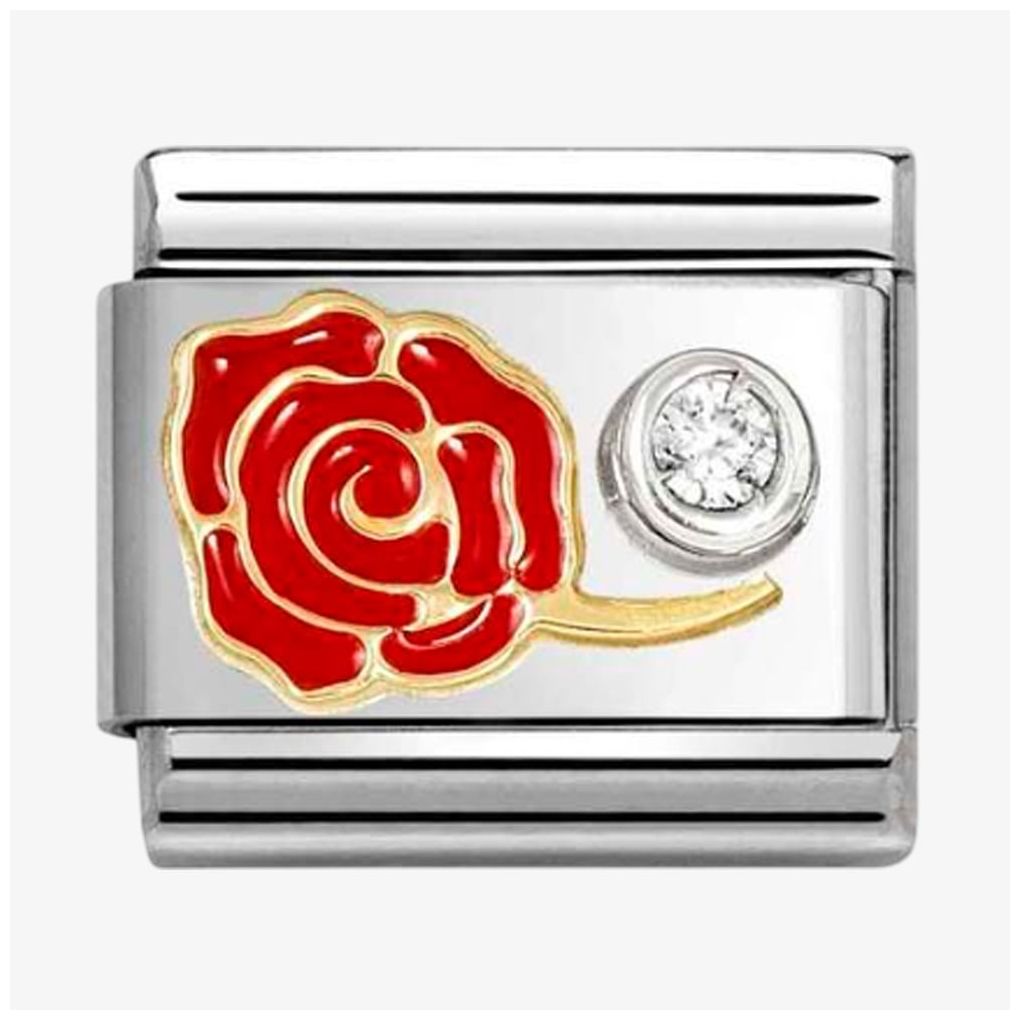 Nomination 630302/06 Classic Red Rose Cubic Zirconia Charm Jewellery