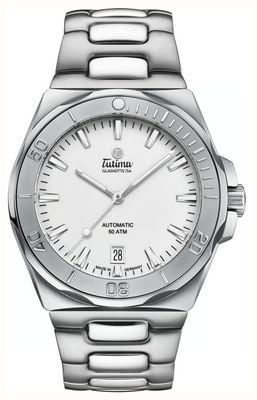 Tutima Glashütte M2 Seven Seas S Automatic (40mm) Glossy White Dial / Stainless Steel Bracelet 6156-10