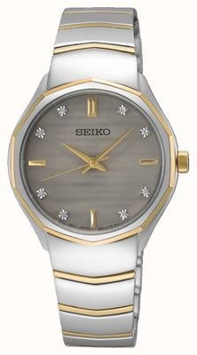 Seiko Caprice Diamond (30mm) Grey Dial / Two-Tone Stainless Steel Bracelet SUR616P1