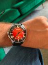 Customer picture of U-Boat Darkmoon SS (44mm) Cardinal Red Soleil Dial / Black Vulcanised Rubber Strap 8701/B