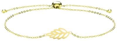 Treasure House Women's 9ct Yellow Gold Leaf Pull Style Bracelet BR636