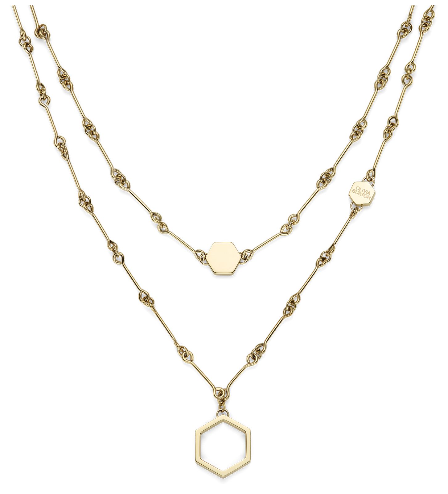 Olivia Burton 24100306 Ladies Gold Honeycomb Double Chain Jewellery
