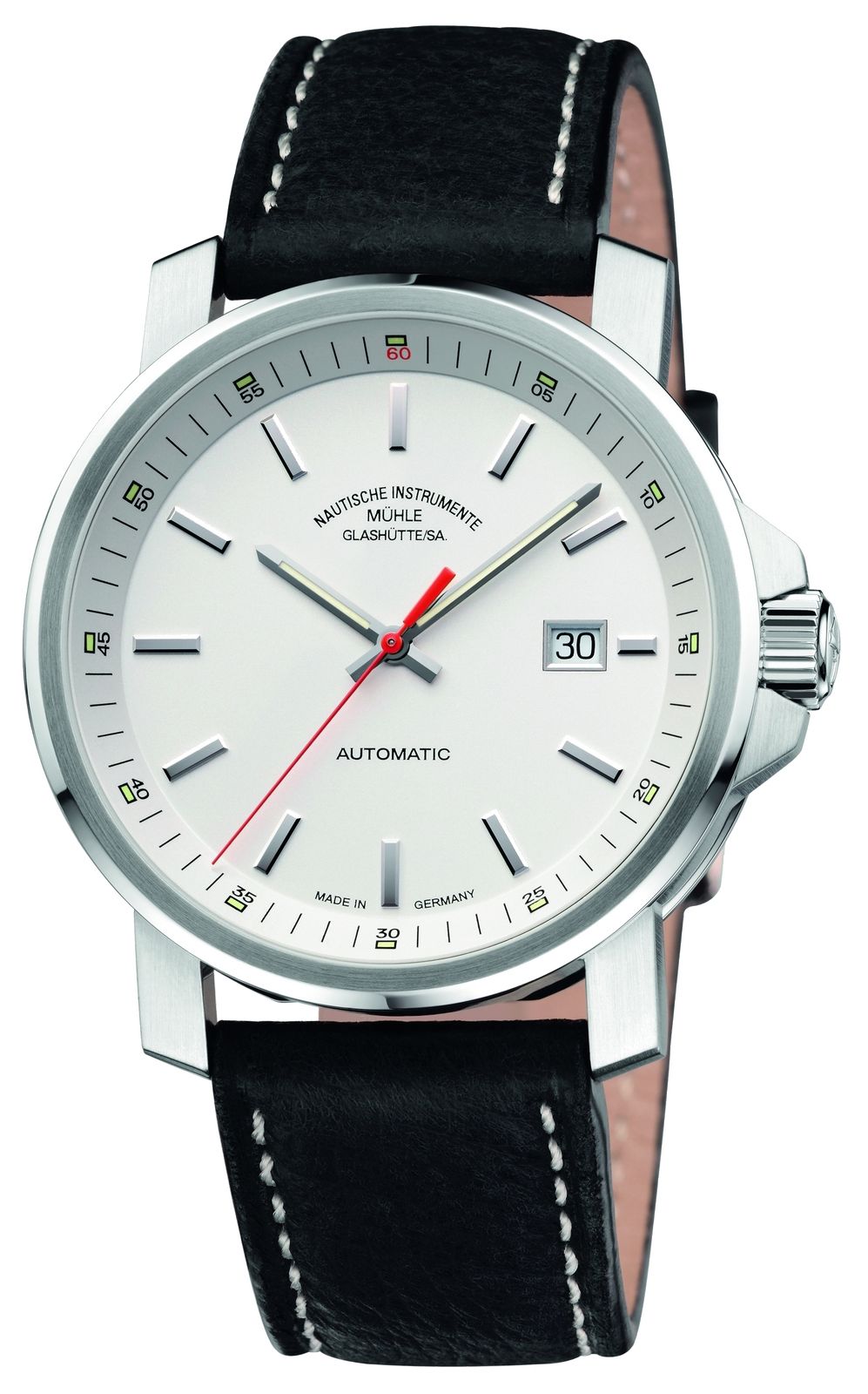 Mühle Glashütte M1-25-31-LB 29er Big Leather Band White Watch