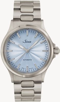 Sinn 556 Limited Edition 'One of 300' (38.5mm) Ice Blue Guilloché Dial / Stainless Steel H-Link Bracelet 556.0121 H-LINK