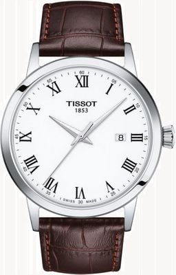 Tissot Classic Dream Quartz (42mm) White Dial / Brown Leather Strap T1294101601300