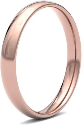 James Moore Wedding Rings | 9ct Rose Gold | 2.5mm | Light | Traditional Court | AG_2.5LLC-9R