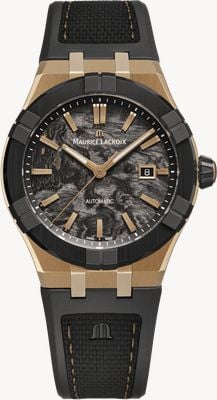Maurice Lacroix AIKON-IC FROZEN CARBON BRONZE Limited Edition (43mm) Black Frozen Carbon Dial / Black Bi-Rubber Strap Watch AC6008-BRL20-730-2