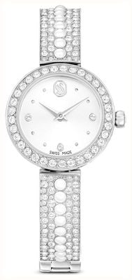 Swarovski Matrix Pearl Bangle (26mm) Silver Sunray Dial / Stainless Steel Pearl Bangle Bracelet 5743680