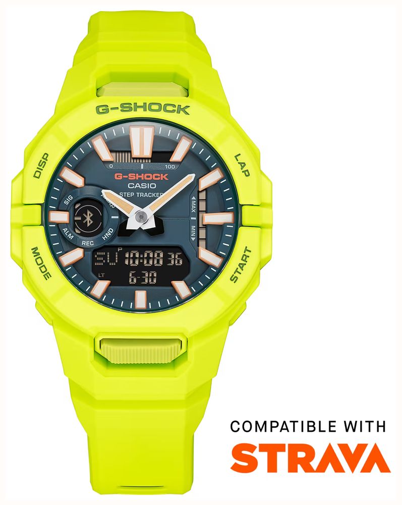 Casio G-SHOCK GBA-950 Series Step Tracker (43.9mm) Dark Blue Dial / Lime Green Resin Band GBA-950-9A3ER - alternate view 2
