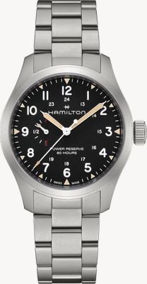 Hamilton Khaki Field Power Reserve Mechanical (40mm) Black Dial / Stainless Steel Bracelet H69509130