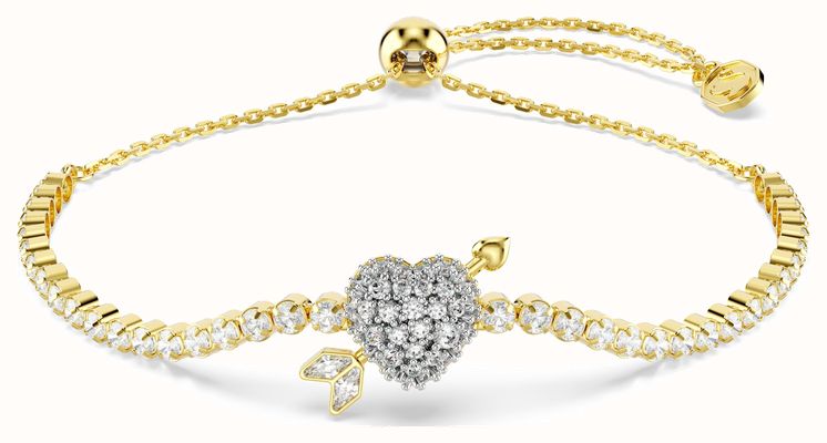 Swarovski Idyllia Gold Tone Plated Arrow Heart Bracelet 5744061