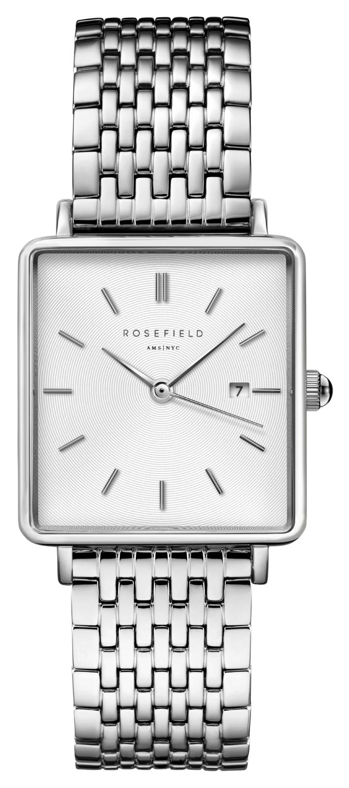 Rosefield QWSS-Q08 Boxy (26mm) White Dial / Stainless Steel Watch