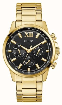 Guess WALKER Multifunction (44mm) Black Sunray Dial / Gold PVD Stainless Steel Bracelet GW0900G3