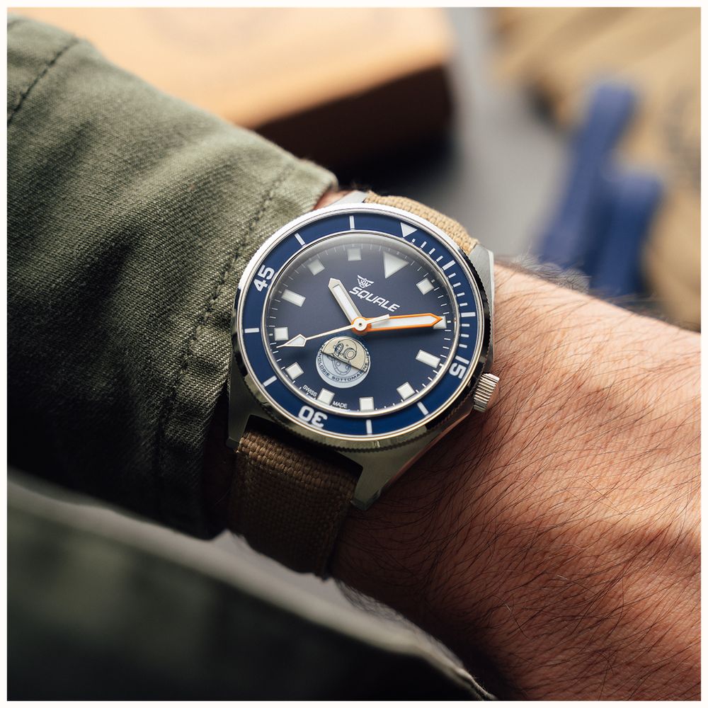 Squale x Galeazzi Artiglio Limited Edition (39.5mm) Pantone 295U Blue Dial / Microfiber Fabric Strap Watch VONDSSGZZBL.MI VONDSSGZBL.MI - alternate view 9