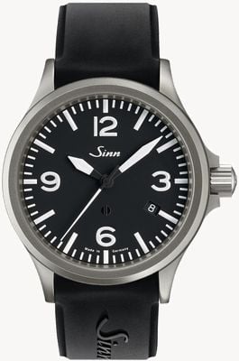 Sinn 856 The pilot watch with magnetic field protection 856.011-BLACK-SILICONE-LARGE-CLASP