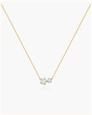 Ania Haie Gold Prong Set Duo CZ Necklace N079-01G