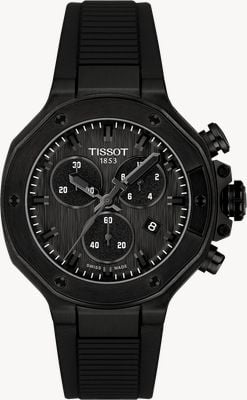 Tissot T-Race Chronograph (38mm) Black Dial / Black Rubber Strap T1418173705100