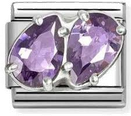 Nomination Classic Purple Double Drop Cubic Zirconia Charm 330329/14
