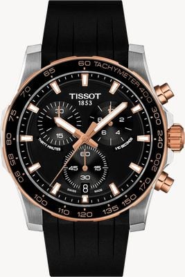 Tissot Supersport Chrono (42mm) Black Sunray Dial / Black Rubber Strap T1254172705100