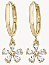 9k Yellow Gold Cubic Zirconia Drop Earrings ER1114