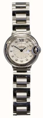 Pre-owned Cartier Ballon Bleu De Cartier 28mm Diamond Dial/Sapphire J75767