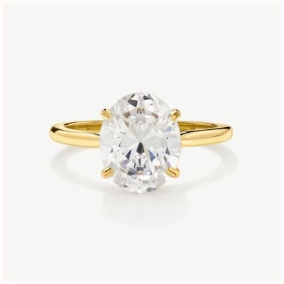 D.LOUISE Gold Tone Oval Solitaire Stone Ring YBR-011-08