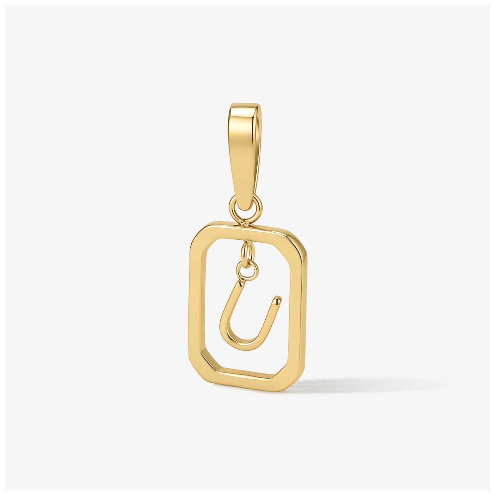 D.LOUISE CH-18-21 Gold Tone Floating Initial Pendant - U Jewellery