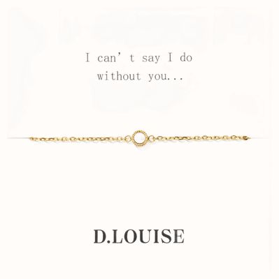 D.LOUISE Gold Plated Dainty Pearl Bridesmaids Bracelet-"i cant say i do without you" SKB-15