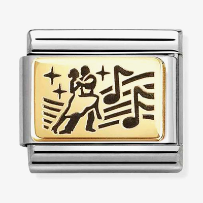 Nomination Classic Couple Dancing Music 18ct Gold Charm 030166/68