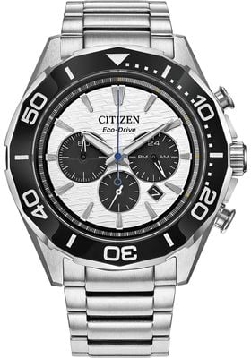 Citizen Eco-Drive Sport Chronograph (43mm) Silver Dial / Stainless Steel Bracelet CA4730-59A