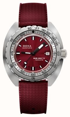 DOXA SUB 300 Ti5 Redcoral (42.5mm) Red Sunray Dial / Red Dive Flex Rubber Strap Watch 823.50.161.22