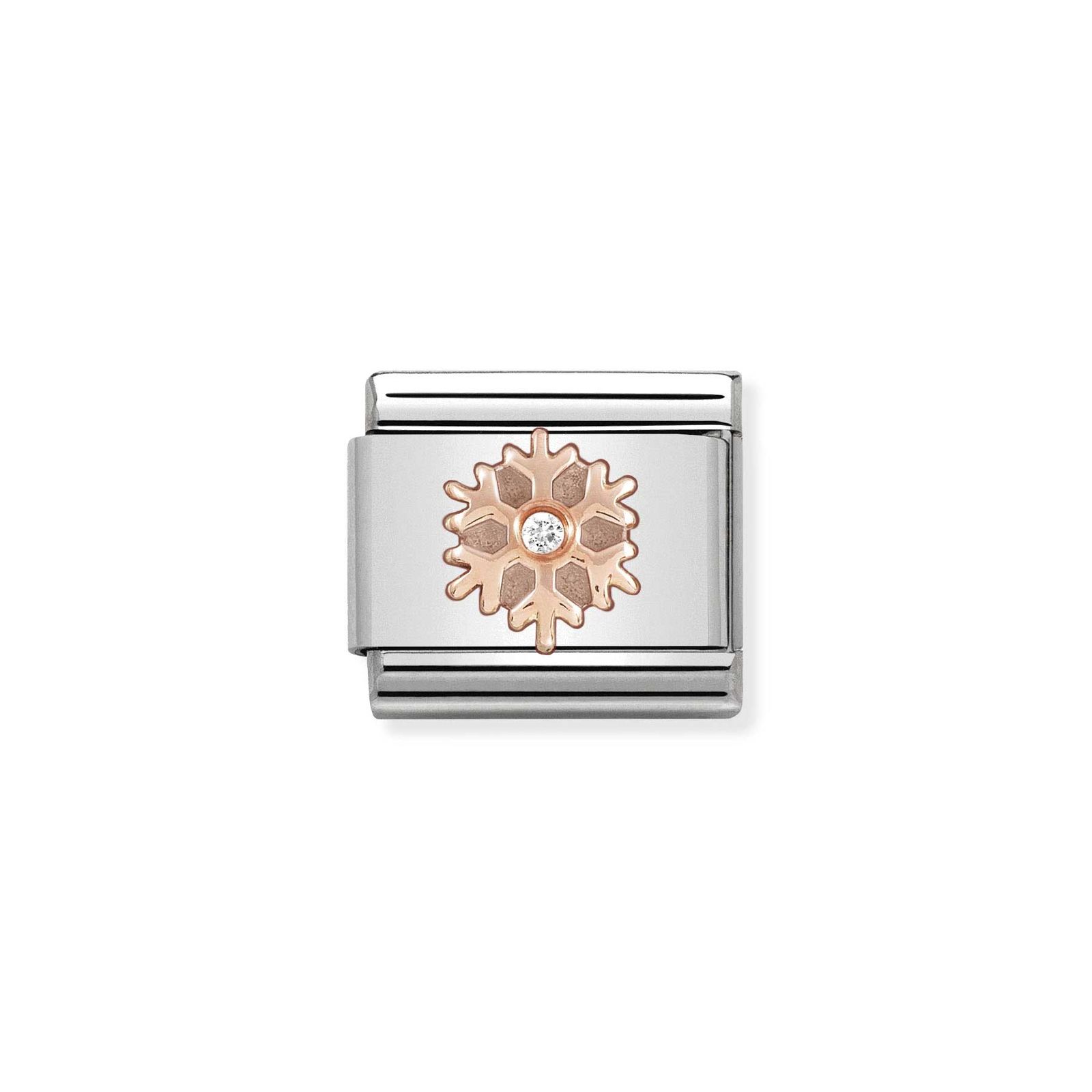 Nomination 430305/23 Classic Snowflake 9ct Rose Gold & Steel Jewellery