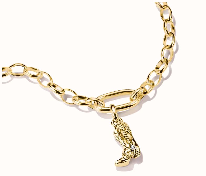 Thomas Sabo THOMAS SABO Charm Club Connect 18ct Yellow Gold Plated Cubic Zirconia Cowboy Boot Charm CC1325-M01-14 - alternate view 2