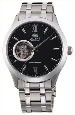 Orient Contemporary Open-Heart Automatic (39mm) Black Dial / Stainless Steel Bracelet TAG03001B0