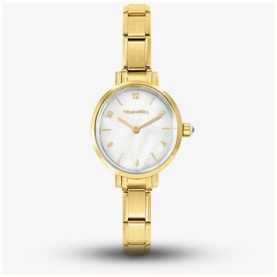 Nomination Classic Time Paris Gold PVD Plated Steel & Pearl Dial Watch 076041/008