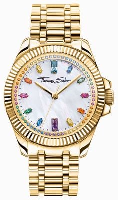 Thomas Sabo Women's Divine Rainbow (33mm) Mother-of-Pearl Dial / Gold Stainless Steel Bracelet WA0395-264-207-33