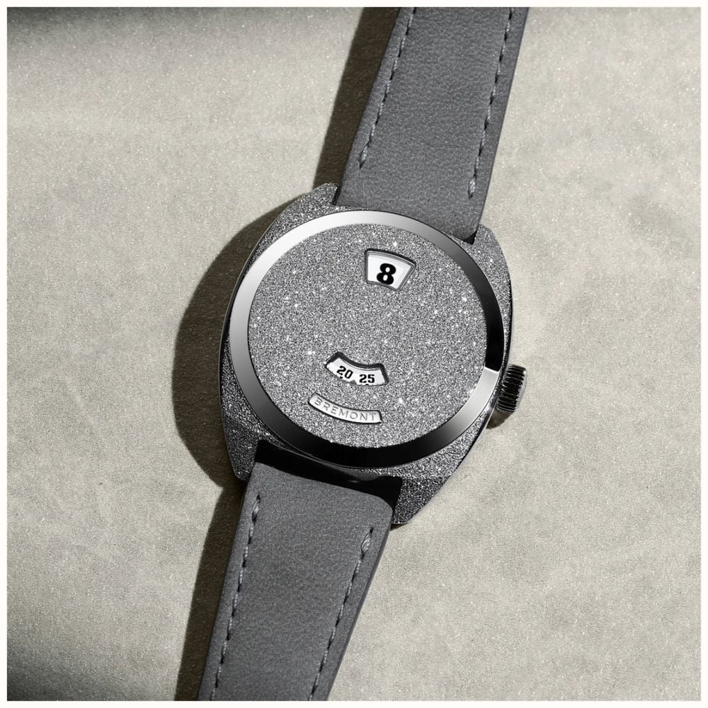Bremont Terra Nova Jumping Hour Automatic (35mm) Frosted Dial / Grey Nubuck Leather Strap TN35-JH-FS-CC-L-S - alternate view 6