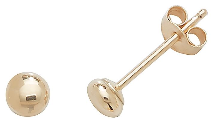 James Moore TH ES404 9k Yellow Gold Button Stud Earrings 3 Jewellery