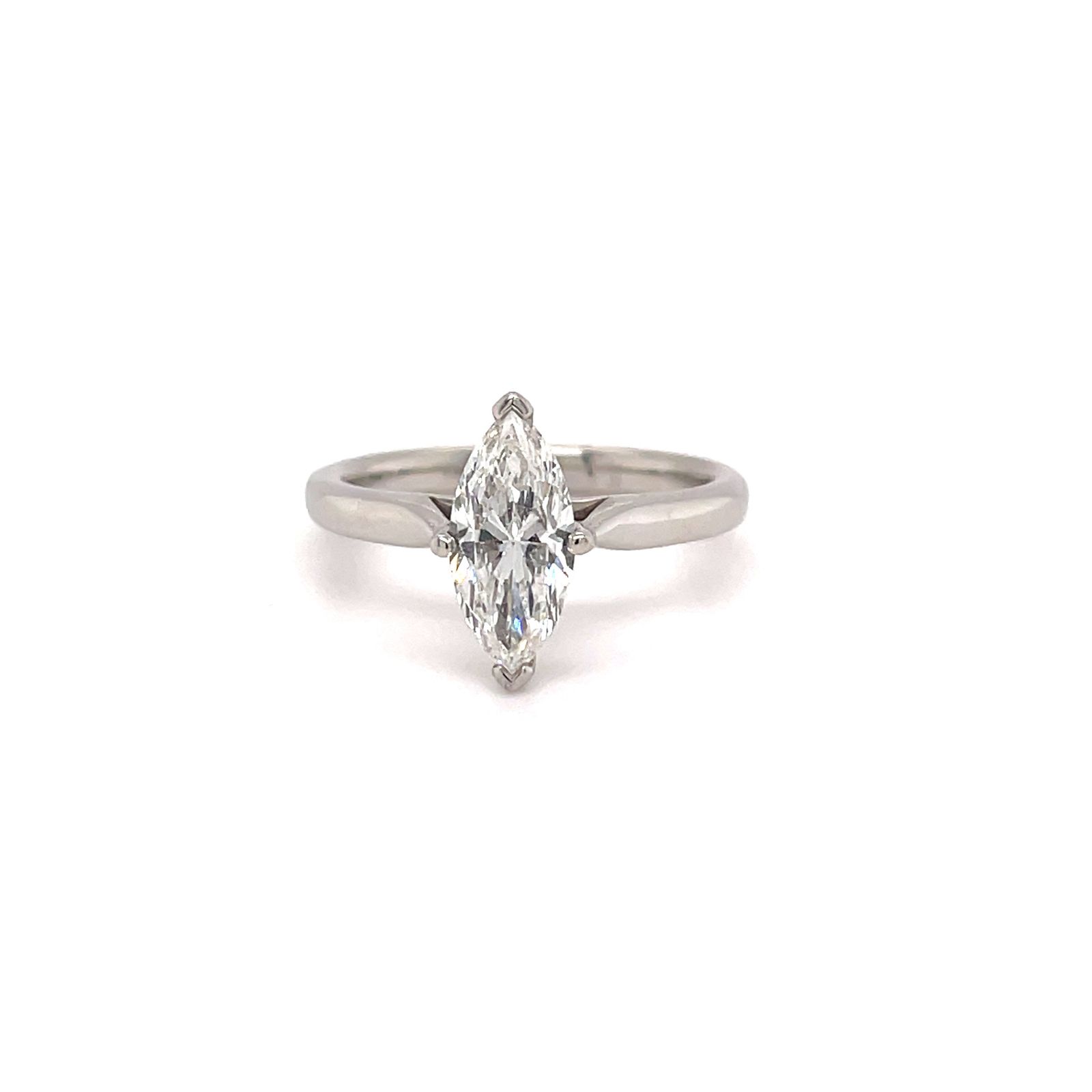 GEMEX ENG33735 Plat 1.01ct single stone Marquise Ring Jewellery