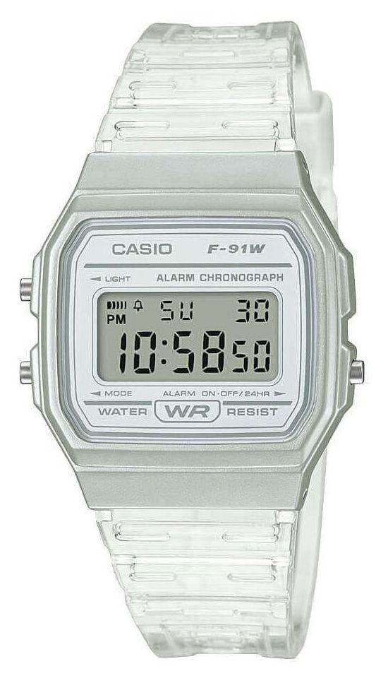 Casio F-91WS-7EF DAMAGED BOX F-91 Digital Dial / Transparent Watch