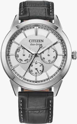 Citizen Men's Eco-Drive (40mm) Silver Dial / Grey Leather Strap BU2110-01A