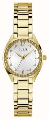 Guess Women's CHARLOTTE (30mm) White Dial / Gold-Tone Stainless Steel Bracelet GW0767L2