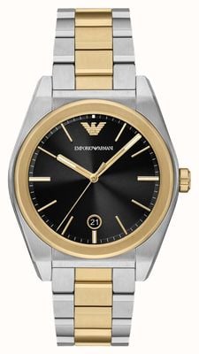 時計 EMPORIO ARMANI Armani Exchange Men's | Black Dial | Gold Stainless Steel Bracelet
