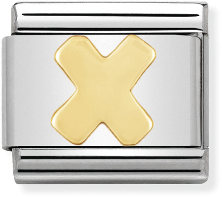 Nomination Classic Letter X 18ct Gold & Steel Charm 030101/24