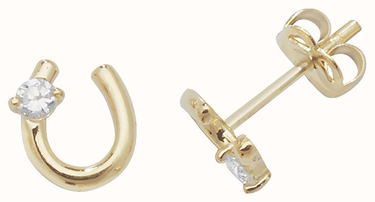 James Moore TH 9ct Yellow Gold Horseshoe Stud Earrings ES438Y