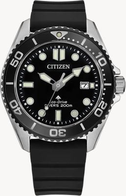 Citizen Eco-Drive Promaster Diver (41mm) Black Dial / Black Rubber Strap BN0266-07E