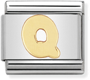 Nomination Classic Letter Q 18ct Gold & Steel Charm 030101/17