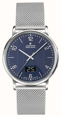 Junghans Milano Mega Solar Radio-Controlled (39.2mm) Blue Glass Solar Cell Dial / Stainless Steel Bracelet 56/4629.44