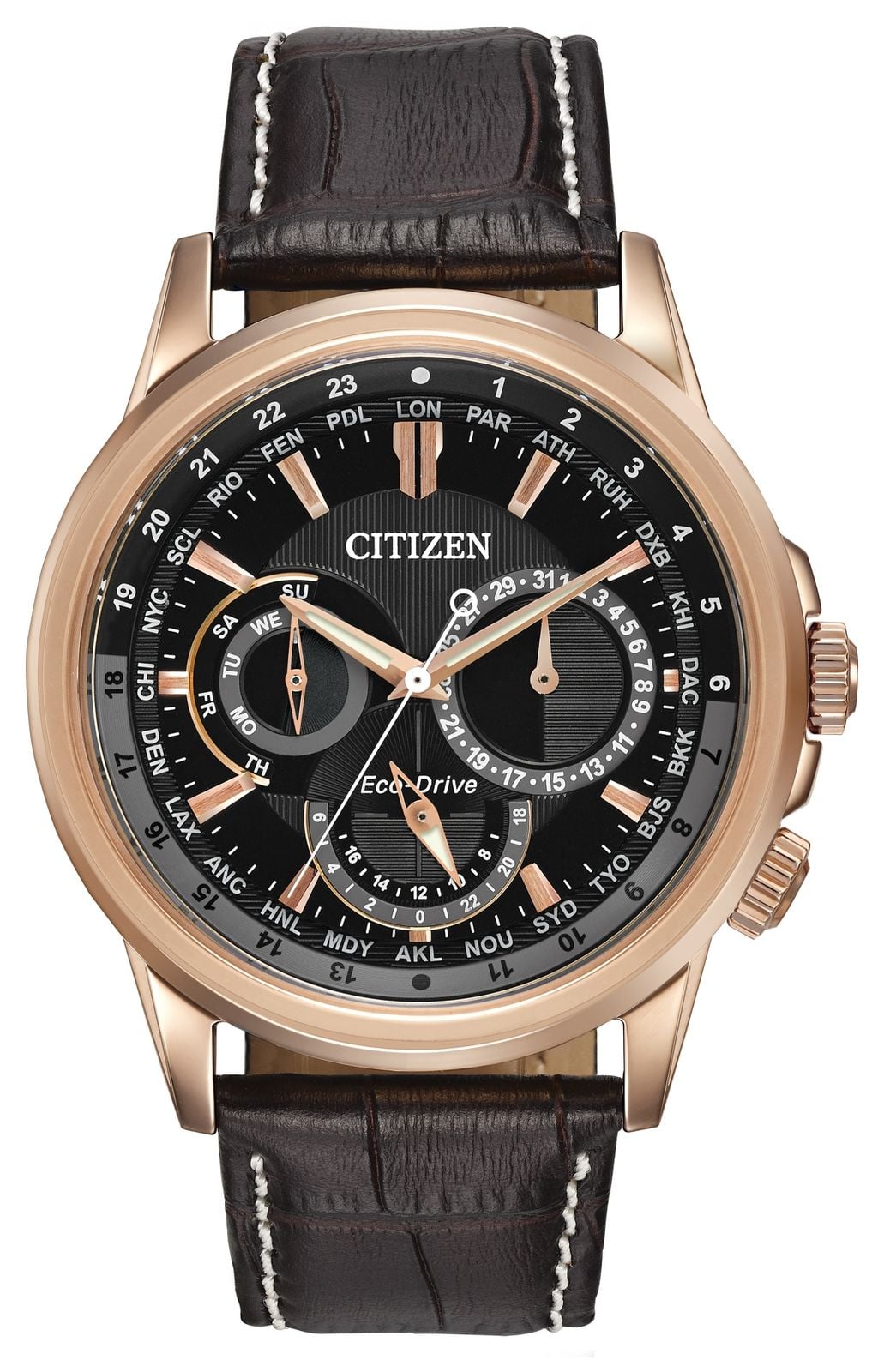 Citizen BU2023-04E Men’s Calendrier Rose Tone Eco-Drive Watch