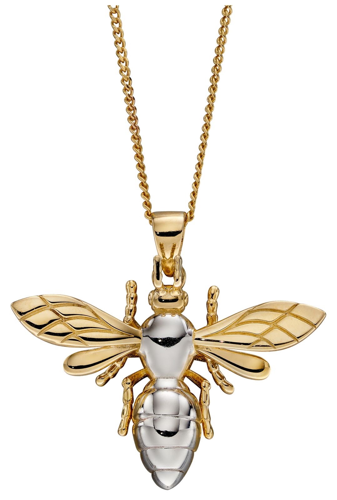 Elements Gold GP2270 9ct Yellow White Gold Large Detail Bee Jewellery
